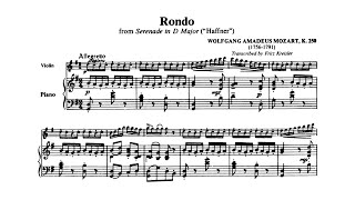 MozartKreisler Rondó from Haffner Serenade K250  ViolinPiano Score Leia Zhu [upl. by Fonda]