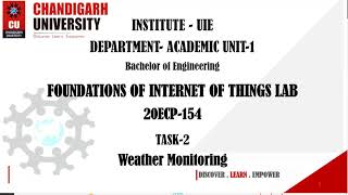 Design a Cloud based weather monitoring system using IoT platform UBIDOTS and relevant sensors [upl. by Uela349]