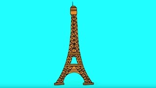 Apprendre à dessiner la Tour Eiffel  How to draw the Eiffel Tower [upl. by Allecsirp]