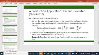 MBA 5352 Nonlinear Optimization Model [upl. by Airyk]