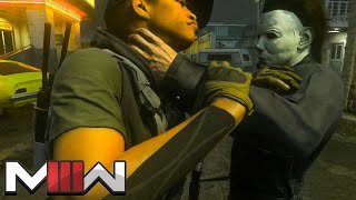 Michael Myers Haddonfield Takedown Finishing Move in Call of Duty Modern Warfare 3 Season 6 [upl. by Amorita]