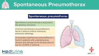 Spontaneous Pneumothorax Causes Clinical features Pathophysiology and Diagnosis [upl. by Kirrad]