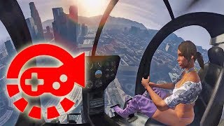 360° Video  Girlfriend Flying Helicopter First Time GTAV VR [upl. by Pitts520]