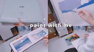 °･｡ 🎨 gouache painting on a canvas  Part 1 ･｡ [upl. by Balthazar]