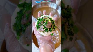 Eggs Meat and Green Leaf Mixture Pies Recipe shorts [upl. by Mirabelle]