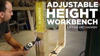 Mike Makes an Adjustable Height Workbench Lifting Mechanism [upl. by Nnaarual379]