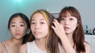 dyeing my sisters hair pink during quarantine vlog [upl. by Skyla]