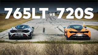 765LT vs 720S  Ultimate McLaren Drag and Roll Race [upl. by Aihtennek]