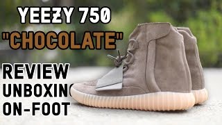 Yeezy 750 quotChocolatequot  Review Unboxing and OnFoot [upl. by Megan]