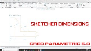 Creo Parametric  Dimensions in Sketch Mode [upl. by Lerraf692]