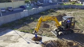 Earth Drill 7000MAX drilling through concrete foundations [upl. by Holtz]