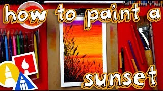 How To Use Watercolor Pencils To Paint A Beautiful Sunset [upl. by Born337]