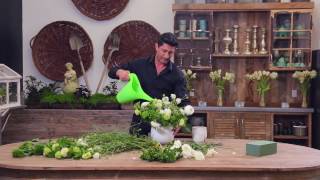 DIY Green and White Floral Arrangement [upl. by Lerak]