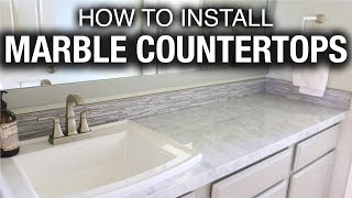 How to Install Marble or Granite Countertops in a Bathroom [upl. by Nasus]