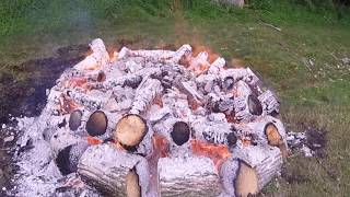 Limestone Burn to make quicklime  whitewash Danville Heritage Fest 2018 by Van Wagner [upl. by Iliam530]