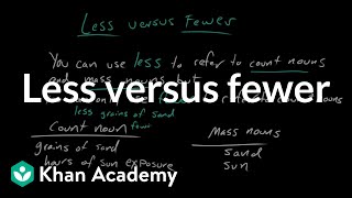 Less versus fewer  Frequently confused words  Usage  Grammar [upl. by Nea]