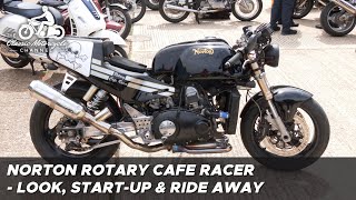 Norton Wankel Rotary Cafe Racer  quick look startup amp ride away [upl. by Sheng]