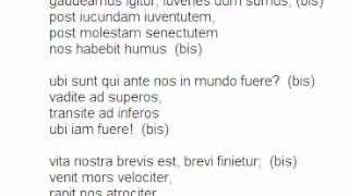 Gaudeamus Igitur  lyrics and words of 3 stanzas in latin [upl. by Oznecniv147]