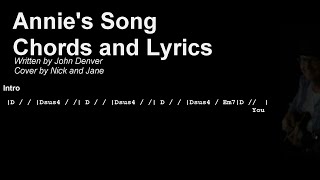 Annie’s Song – Chords and Lyrics – John Denver Cover [upl. by Josee131]