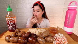 LONGGANISA MUKBANG  garlic sweet and spicy  spicy garlic [upl. by Lubbock319]