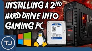 Installing A 2nd Hard Drive Into A Desktop Gaming PC Game Storage [upl. by Holladay572]