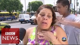 Rio robbery attempt filmed by TV crew  BBC News [upl. by Annayrb888]