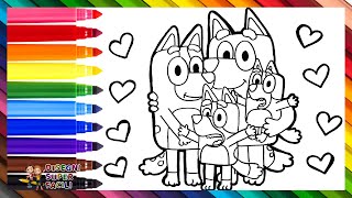 Disegnare e Colorare Bluey e la Sua Famiglia 🐶❤️ Disegni per Bambini [upl. by Annayak226]