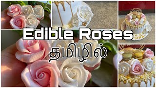 How to make fondant roses in tamil  Fondant Rose  gumpaste small Flowers  Suger Rose [upl. by Atteyek]