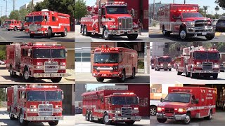 Fire Trucks Responding Compilation Los Angeles Fire Dept Collection Volume I LAFD [upl. by Nikita]