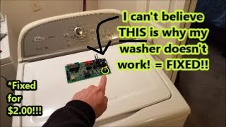 2 Dollar Electric Washer quotControl Board Failurequot Fix [upl. by Greysun]