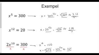 Matematik 1b Potensekvationer [upl. by Salas525]