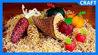 DIY Cornucopia  Easy Thanksgiving Paper Craft [upl. by Leind]