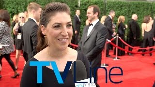 Mayim Bialik quotBig Bang Theoryquot Interview at Emmys 2015  TVLine [upl. by Delmor]