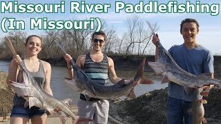 Epic Day Paddlefish Snagging on Missouri River Catch and Cook [upl. by Amadis]