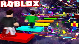 ROBLOX INSANE RAINBOW SPEED OBBY RACE vs MY LITTLE BROTHER [upl. by Etnovad]