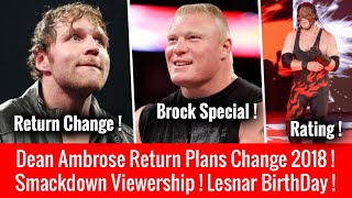 Dean Ambrose Return Plans Changed  Brock Lesnar Birthday  Smackdown Viewership [upl. by Allister]