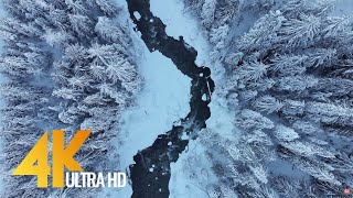 4K Fascinating Aerial Views of Canada  7 HOURS Wintertime Ambient Drone Film  Part 2 [upl. by Eanehs]