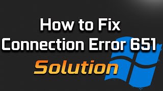 Fix Error 651 The Modem Has Reported An Error Connection Failed With Error 651 Problem [upl. by Nitsa878]