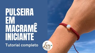 Pulseira em Macramê com pedra  iniciante [upl. by Lentha457]