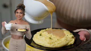 The Perfect CREAMY MASHED POTATOES amp HOMEMADE GRAVY You Must Have at Your Dinner Table INSTANT POT [upl. by Anama]