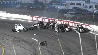 USAC Midget Flip Lucas Oil Raceway [upl. by Lentha540]