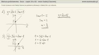 Funkcja liniowa  wyznaczanie wzoru  kurs [upl. by Thibaud]