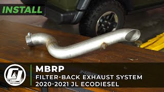 20202021 Jeep JL EcoDiesel Install  MBRP FilterBack Exhaust System [upl. by Aneev]