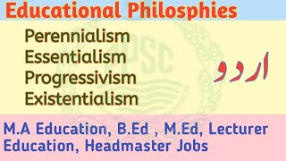 Educational Philosphies \ Perennialism \ Essentialism \ Progressivism \ Reconstructionism Aiou [upl. by Ameyn]