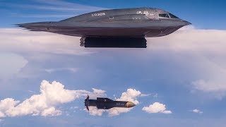 B2 Spirit Bomber Drops Massive Ordnance Penetrator Bomb [upl. by Pruchno]