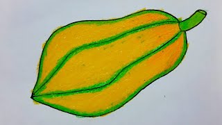 papaya drawing colour papaya drawing easy  papaya drawing step by step [upl. by Lednahs796]