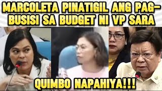 LATEST UPDATE  MARCOLETA HINDI NAGUSTUHAN ANG PAMEMERSONAL NG MGA KONGRESISTA SA KAY VP SARA [upl. by Ecnahc]