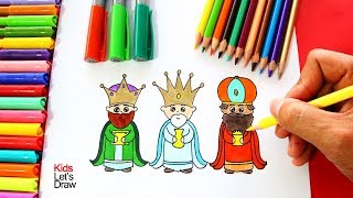 Cómo dibujar a los REYES MAGOS de manera fácil  How to draw the Three Wise Men [upl. by Anor725]