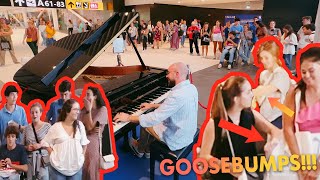 PARADISE by Coldplay and people got GOOSEBUMPS 😮 Public Piano Performance at Rome Airport [upl. by Chloe717]