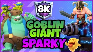 8000 Ladder with Goblin Giant Sparky Rage Deck  Clash Royale [upl. by Callean]